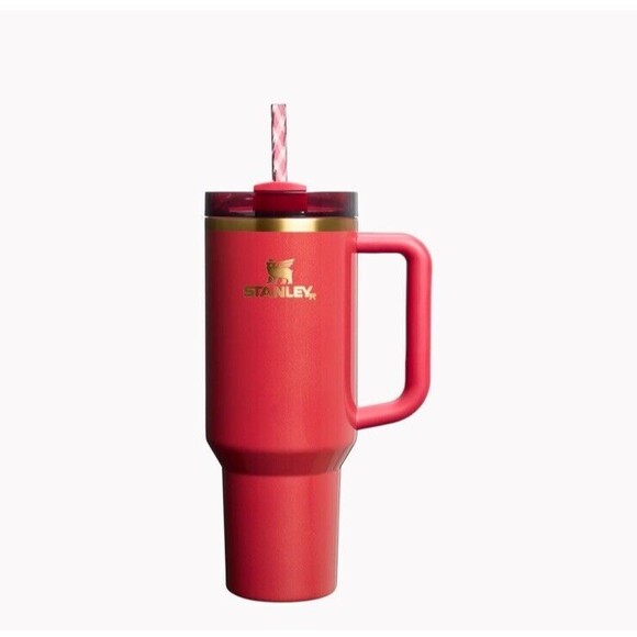 New Stanley Scarlet Tinsel 40oz Limited Edition Holiday Tumbler PRESALE ✅